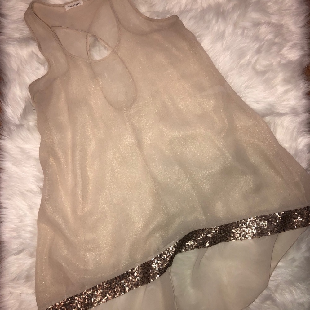 Cream Tunic with gold sequin detail
